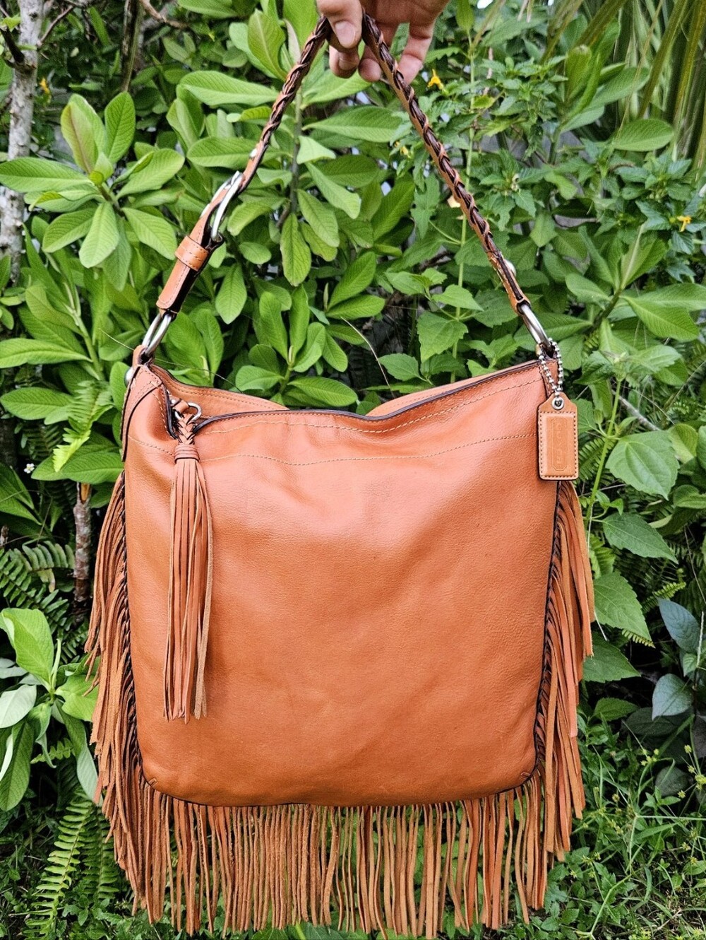 Y2K Coach Kiki Hobo 11913 Saddle Vachetta Leather Fringe Shoulder Bag